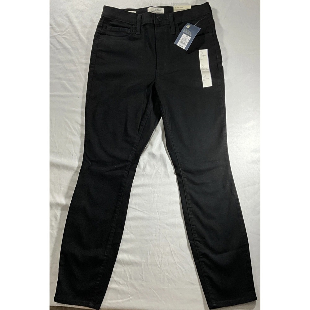 Universal Thread No-Fade Black High-Rise Skinny Jeans Super Stretch Short Size 8